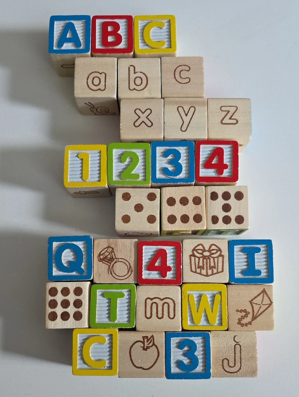 Wooden Blocks Set - ABC/123 Multicolor Blocks